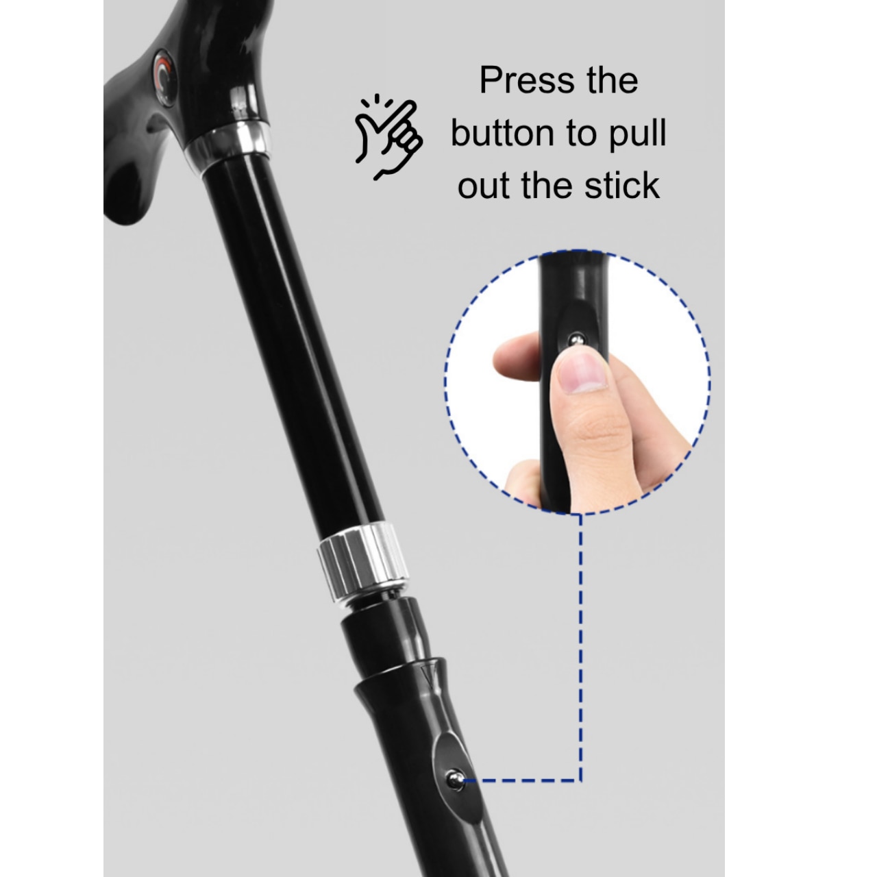 Meds Support Elderly Umbrella Walking Stick Umbrella Combination Height Adjustable